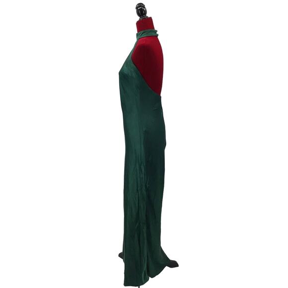 LULU'S XL Love In Your Life Emerald Green Satin Halter Maxi Dress NEW B171 - Picture 4 of 12